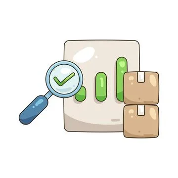 Illustration of Analytics and delivery Stock Illustration