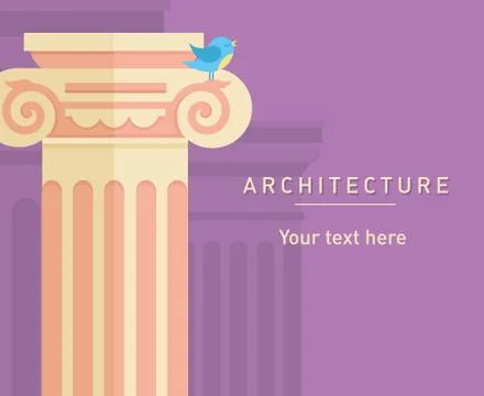 Illustration of ancient architecture, tall columns Stock Illustration