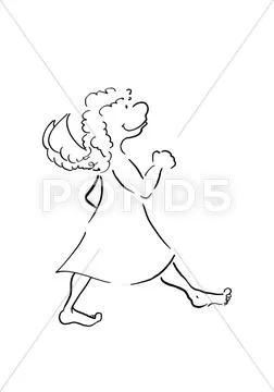 Illustration, Angel hiking Stock Illustration