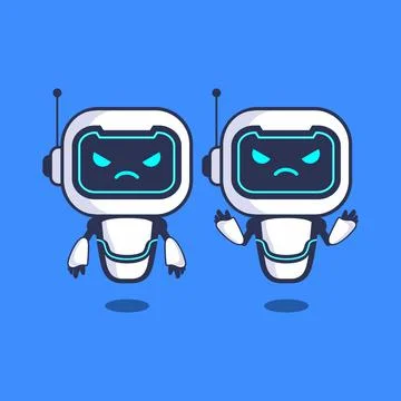 Illustration Angry Robot Character Vector Technology Stock Illustration