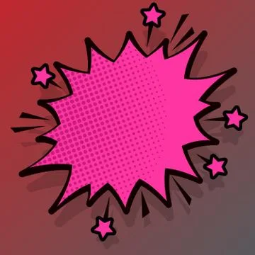 Illustration of Angry Speech Bubble with Small Stars and Thick Darker Outline Stock Illustration