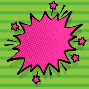 Illustration of Angry Speech Bubble with Small Stars and Thick Darker Outline Stock Illustration