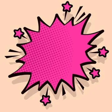Illustration of Angry Speech Bubble with Small Stars and Thick Darker Outline Stock Illustration