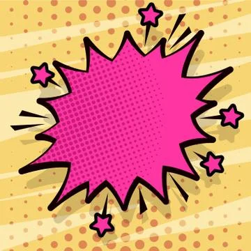 Illustration of Angry Speech Bubble with Small Stars and Thick Darker Outline Stock Illustration