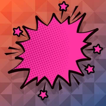 Illustration of Angry Speech Bubble with Small Stars and Thick Darker Outline Stock Illustration