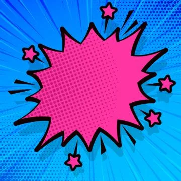 Illustration of Angry Speech Bubble with Small Stars and Thick Darker Outline Stock Illustration