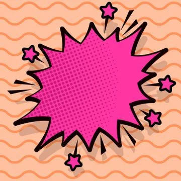Illustration of Angry Speech Bubble with Small Stars and Thick Darker Outline Stock Illustration