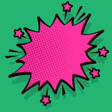 Illustration of Angry Speech Bubble with Small Stars and Thick Darker Outline Stock Illustration