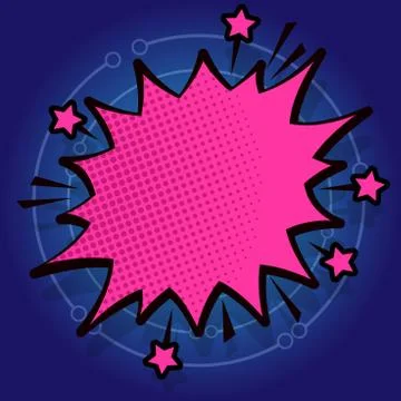 Illustration of Angry Speech Bubble with Small Stars and Thick Darker Outline Stock Illustration