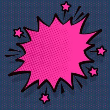 Illustration of Angry Speech Bubble with Small Stars and Thick Darker Outline Stock Illustration