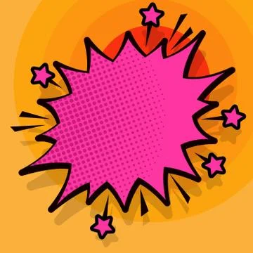 Illustration of Angry Speech Bubble with Small Stars and Thick Darker Outline Stock Illustration