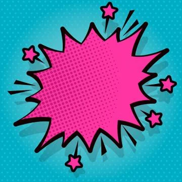 Illustration of Angry Speech Bubble with Small Stars and Thick Darker Outline Stock Illustration