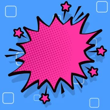 Illustration of Angry Speech Bubble with Small Stars and Thick Darker Outline Stock Illustration