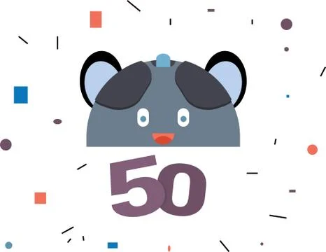 Illustration for an anniversary of a computer mouse Stock Illustration