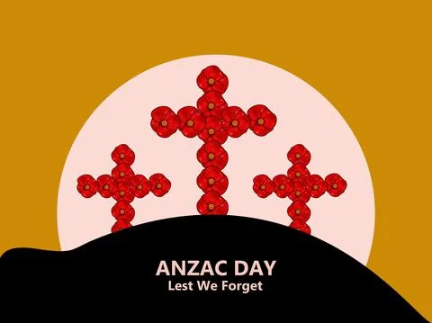 Illustration of Anzac Day background 库存插图