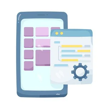 Illustration of app development Stock Illustration