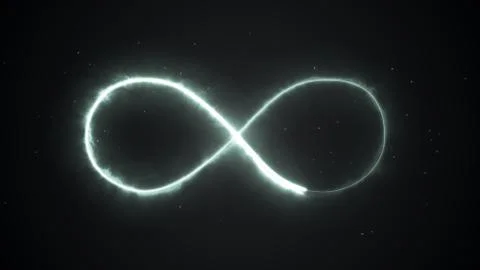 Illustration appearance of infinity shape from fire on dark background. Stock Illustration