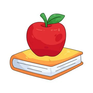 Illustration of apple on a book Stock Illustration