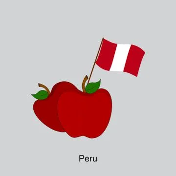 Illustration of Apples, Apples with Peru Flag Stock Illustration
