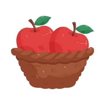 Illustration of Apples in a basket Stock Illustration