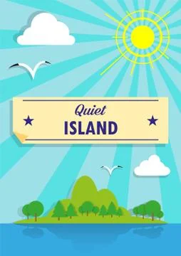 Illustration of a applicator nice and quiet island with space for text Stock-Illustration