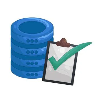 Illustration of approved database Illustrazione stock