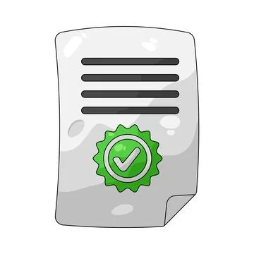 Illustration of approved document イラスト素材