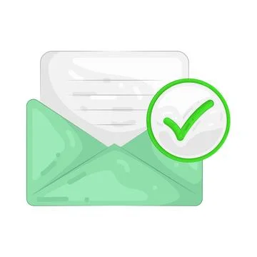 Illustration of approved email Illustrazione stock