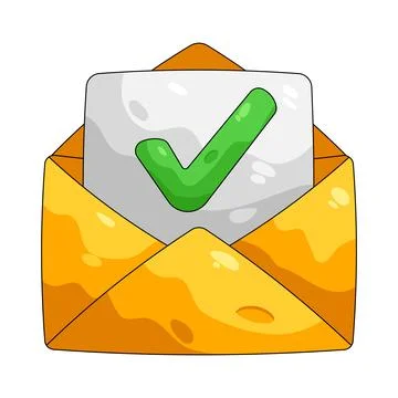 Illustration of approved email Stock Illustration