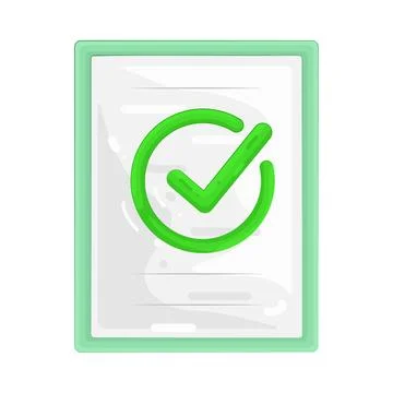 Illustration of approved task Illustrazione stock