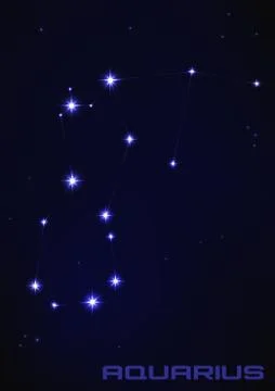 Illustration of aquarius constellation Stock Illustration
