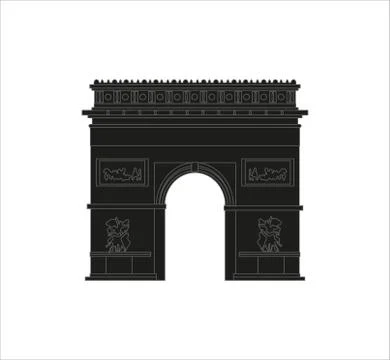Illustration of the Arc de Triomphe isolated on a white background Stock Illustration