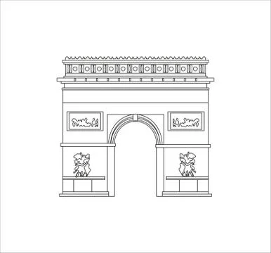 Illustration of the Arc de Triomphe isolated on a white background イラスト素材