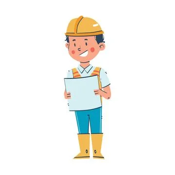 Illustration of an architect holding a blueprint, emphasizing the importanc.. Stock Illustration