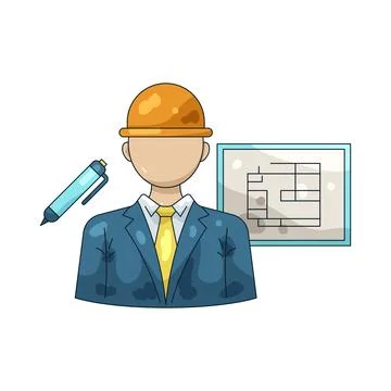 Illustration of architect 스톡 일러스트