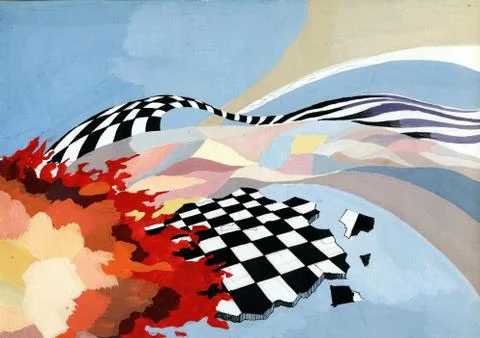 Illustration of an architectural abstract composition. Stock Illustration