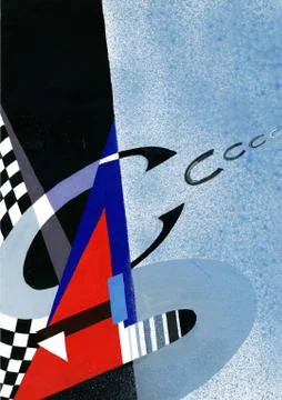 Illustration of an architectural abstract composition. Stock Illustration