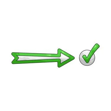 Illustration of arrow with a checkmark Ilustração Stock