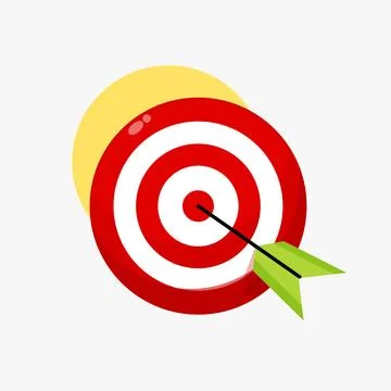 Illustration of an arrow hitting the target Stock Illustration