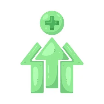 Illustration of Arrow up with plus 스톡 일러스트