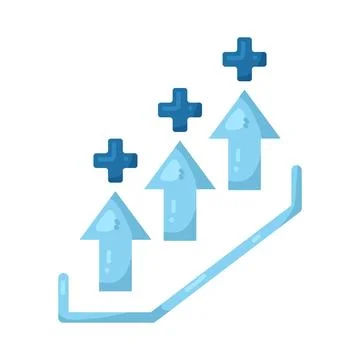 Illustration of Arrow up with plus イラスト素材