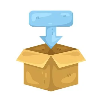 Illustration of arrow pointing down Stock Illustration