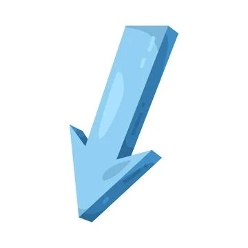 Illustration of arrow pointing down Stock Illustration