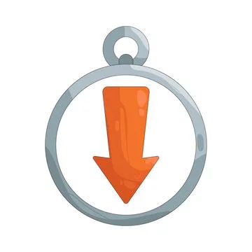 Illustration of arrow pointing down Stock Illustration