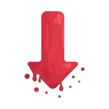 Illustration of arrow pointing down Stock Illustration