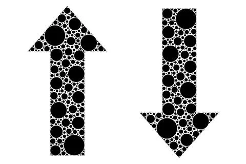 Illustration of arrows made from dots Stock Illustration