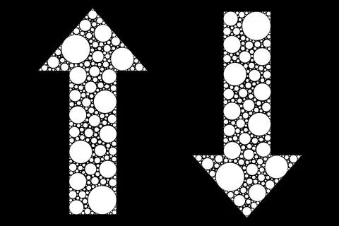Illustration of arrows made from dots Stock Illustration