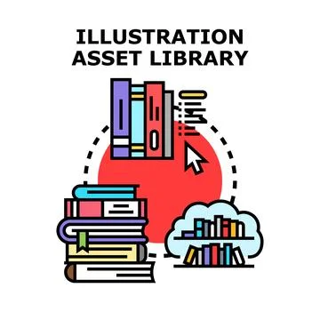 Illustration asset library accessing creative digital resources Stockillustratie
