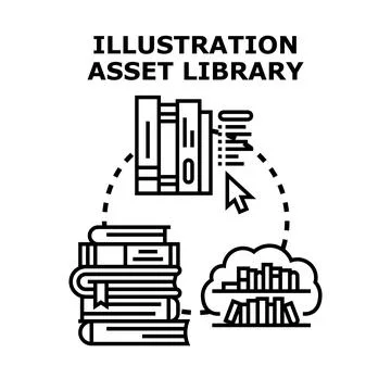 Illustration asset library accessing creative digital resources Stockillustratie