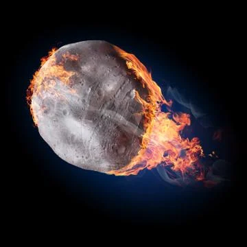 Illustration of an asteroid burning in atmosphere Stock Illustration